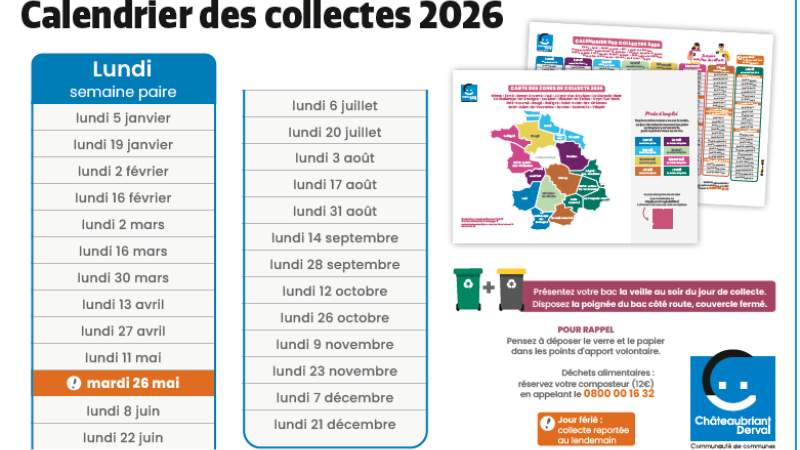 Calendrier des collectes 2026